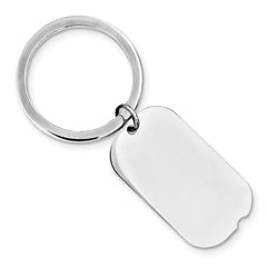 Men's 925 Sterling Silver Polished Key Chain with Rhodium Accents