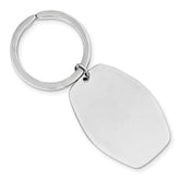 Sophia Jewelers Men's Polished Sterling Silver Key Chain with Rhodium Plating and Engravable Charm