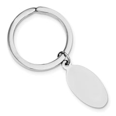 Men's Sterling Silver 925 Key Chain with Rhodium-Plated Polished Finish Engravable
