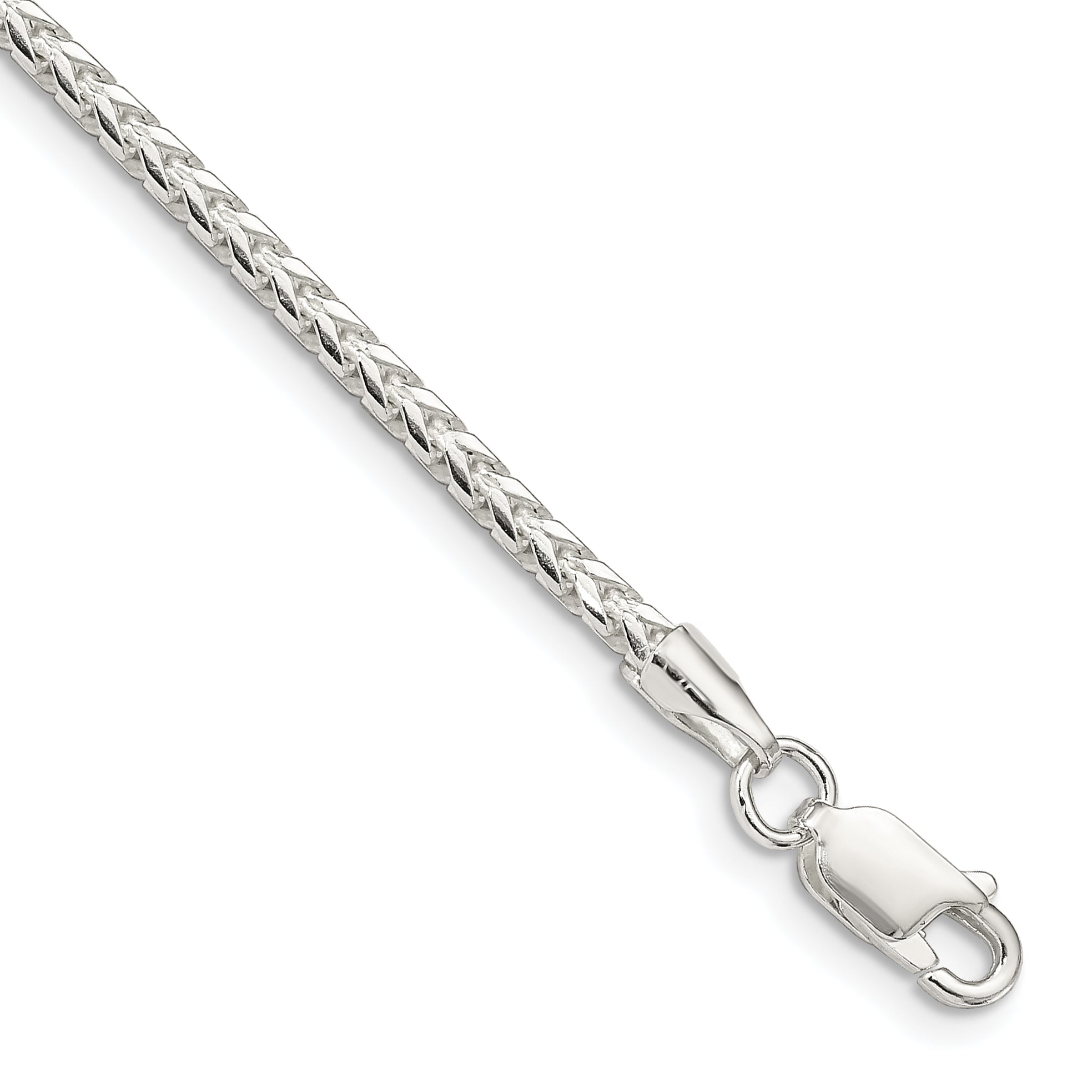 Sterling Silver 2.55mm D/C Square Franco Chain