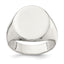 Men's Closed Back Signet Ring in Sterling Silver, 3.8mm, Size 9–11 - Sophia Jewelers