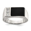 Men's Onyx & Cubic Zirconia Ring in Sterling Silver, 4mm - Sophia Jewelers