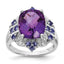 Amethyst Tanzanite & Diamond Ring in Sterling Silver (0.06 ct. tw.), Size 5 - Sophia Jewelers