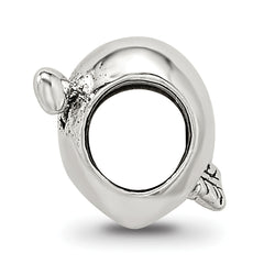 Sterling Silver 925 Kids Heart with Arrow Bead Antiqued Finish