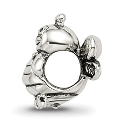 Sterling Silver 925 Kids Bumblebee Bead with Antiqued Finish Solid Design