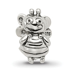 Sterling Silver 925 Kids Bumblebee Bead with Antiqued Finish Solid Design