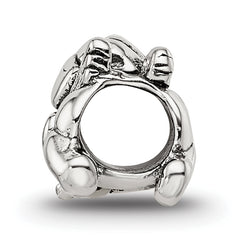 Sterling Silver 925 Antiqued Kids Cupid Bead with Solid Cast Design