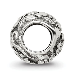 Sterling Silver 925 Floral Bead with Antiqued Finish Solid Craftsmanship