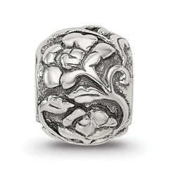 Sterling Silver 925 Floral Bead with Antiqued Finish Solid Craftsmanship