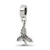 Sterling Silver Reflections Holly Leaf Dangle Bead