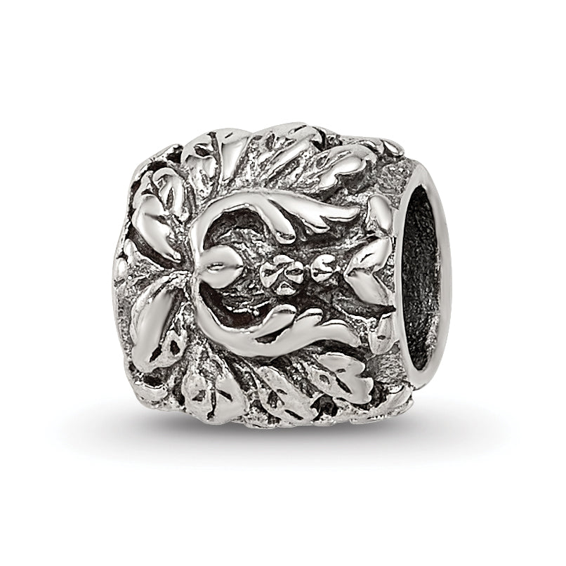 Sterling Silver Reflections Floral and Leaves Bead