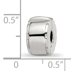 Sterling Silver 925 Hinged Clip Bead with Antiqued Finish Solid Gripper Design