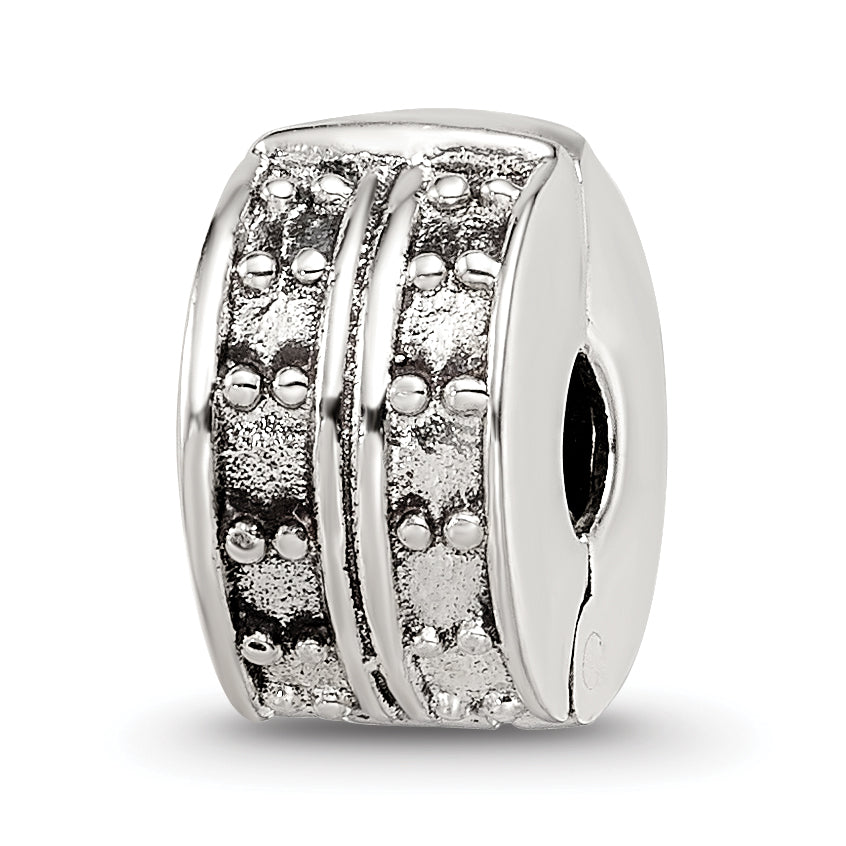 Sterling Silver Reflections Hinged Dotted Clip Bead