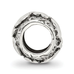 Sterling Silver 925 Hearts Bead with Antiqued Finish Solid Cast Design