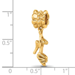Sterling Silver Gold-Plated High Heel Dangle Bead with Polished Finish