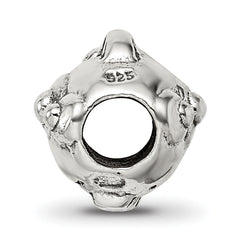 Sterling Silver 925 Kids Fish Bead with Antiqued Finish Durable Solid Design