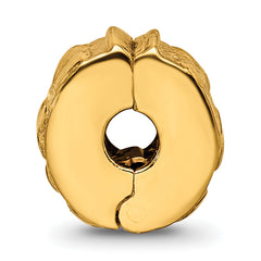 Sterling Silver Gold-Plated Hinged Hearts Bead with Polished Finish