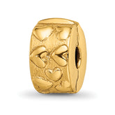 Sterling Silver Gold-plated Reflections Hinged Hearts Clip Bead