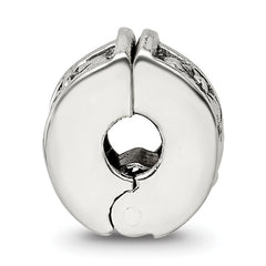 Sterling Silver 925 Floral Hinged Clip Bead with Antiqued Finish Elegant Design