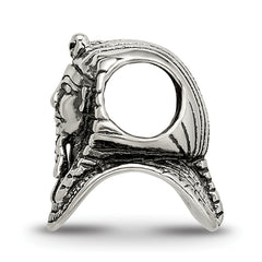 Sterling Silver 925 Pharaoh Bead with Antiqued Finish Solid Themed Design