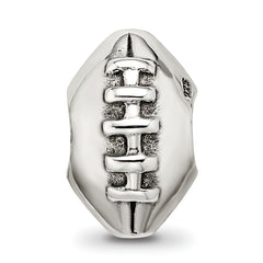 Sterling Silver 925 Football Bead with Antiqued Finish Solid Themed Design
