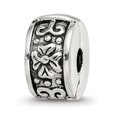 Sterling Silver Reflections Hinged Floral Clip Bead