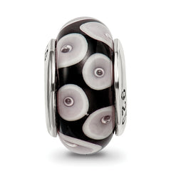 Sterling Silver Hand-Blown Glass Bead with Antiqued Finish Elegant Craftsmanship