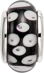 Sterling Silver 925 Hand-Blown Glass Bead with Antique Finish Elegant Design