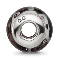 Sophia Jewelers Sterling Silver Hand-Blown Glass Bead with Antiqued Finish