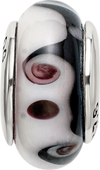 Sophia Jewelers Sterling Silver Hand-Blown Glass Bead with Antiqued Finish