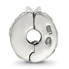 Sterling Silver 925 Hinged Hearts Clip Bead with Antiqued Finish