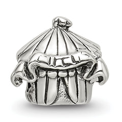 Sterling Silver 925 Circus Tent Bead for Kids with Antiqued Finish