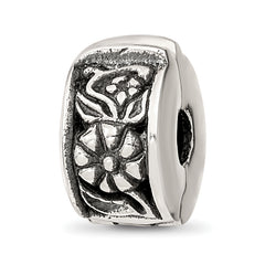 Sterling Silver Reflections Hinged Floral Clip Bead