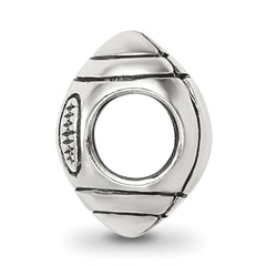 Sterling Silver 925 Football Themed Bead with Antiqued Finish