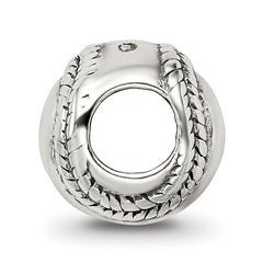 Sterling Silver 925 Baseball Bead with Antiqued Finish Solid Cast Classic Design