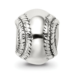Sterling Silver 925 Baseball Bead with Antiqued Finish Solid Cast Classic Design