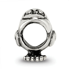 Sterling Silver 925 Kids Pelican Bead with Antiqued Finish Solid Design