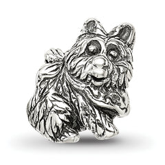 Sterling Silver 925 Kids Dog Bead with Antiqued Finish Solid Design