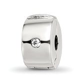 Sterling Silver Reflections Hinged CZ Clip Bead