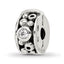Sterling Silver Reflections Hinged CZ & Dots Clip Bead