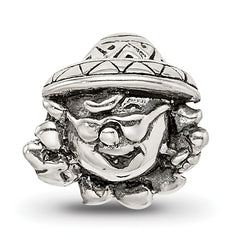 Sterling Silver 925 Kids Bead with Antique Finish and Sunshine Design