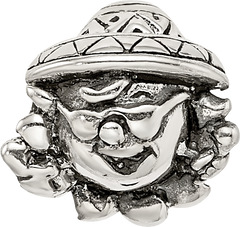 Sterling Silver 925 Kids Bead with Antique Finish and Sunshine Design