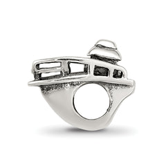 Sterling Silver 925 Boat Bead with Antiqued Finish