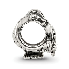 Sterling Silver 925 Antiqued Stork Bead Elegant Themed Solid Design