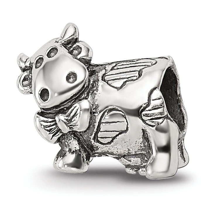 Sterling Silver Reflections Kids Cow w/ Bow Bead
