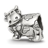 Sterling Silver Reflections Kids Cow w/ Bow Bead