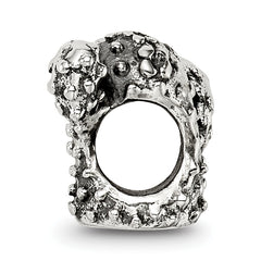 Sterling Silver 925 Antiqued Cactus Bead with Solid Cast Design