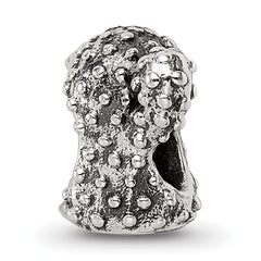 Sterling Silver 925 Antiqued Cactus Bead with Solid Cast Design