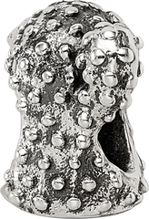 Sterling Silver 925 Antiqued Cactus Bead with Solid Cast Design