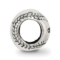 Sterling Silver 925 Kids Softball Bead with Antiqued Finish Solid Design